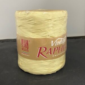 BAND RAPHIA VINTAGE CANARINO CREME
