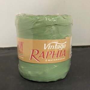 BAND RAPHIA VINTAGE SALVIA GRÖN