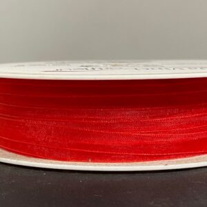 BAND ORGANZA RÖD 7MM 50M